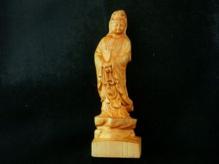 Fine Chinese 100 Hand Carved Wood Kwanyin Bodhisattva Statue R019