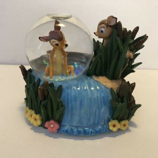 Disney Enesco Bambi Mini Musical Snow Globe Bambi & Feline Waterfall