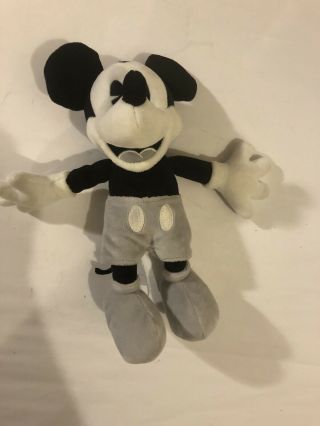 Disney Parks Exclusive Black White Gray Mickey Mouse 10” Plush Stuffed Toy