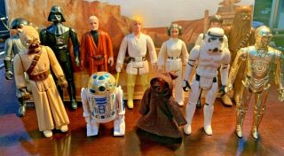 Vintage 1977 Star Wars 12 Action Figures