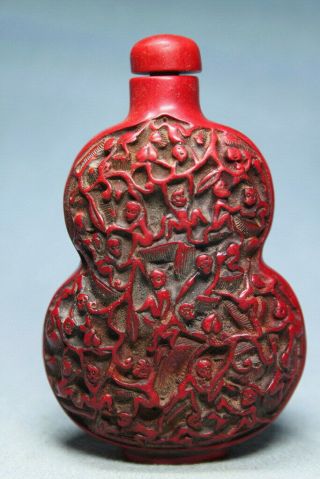 Decoration Handwork Ancient Coral Carved Monkey Auspicious Elegant Snuff Bottles