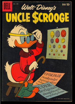 Uncle Scrooge 28 (color Touch) Disney Carl Barks Art Dell Comic 1960 App.  Vg - Fn