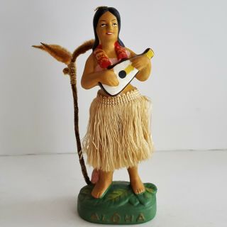 Vintage Hawaiian Hawaii Aloha Hula Girl 7 " Bobblehead Nodder Japan Ukuele 