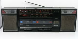 Vintage Sharp Gf - 570 C (bk) Boombox 1985 Serviced One Tape Deck Read