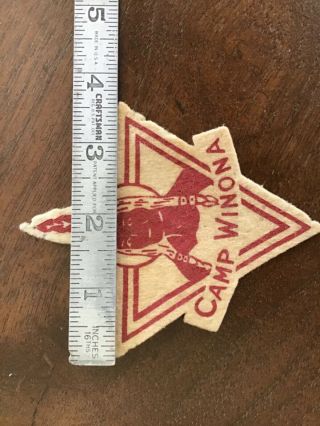 Old Camp Winona Felt Patch Probably From 1930’s 2