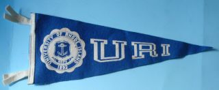 Vintage Uri,  Univ Of Rhode Island Felt Pennant,  (14 - 1/2 ",  Blue,  Old)