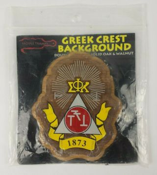 Paddle Tramps Greek Crest Background Wood Decal Phi Sigma Kappa