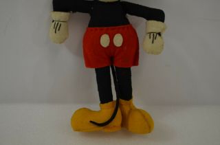 Mickey Mouse Pie Eye Felt Doll Vtg Hand Sewn Artist Craft 1930s Era Plush 3