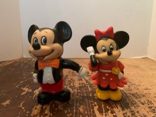 Vintage Walt Disney Productions Mickey Mouse And Minnie Mouse Bank Hong Kong