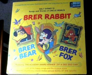 Disney Songs Stories Of Uncle Remus Brer Rabbit Fox Bear Record Splash Mountain