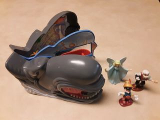 Rare 1992 Disney Pinocchio Vintage Whale Playset With 3 Figures Mattel