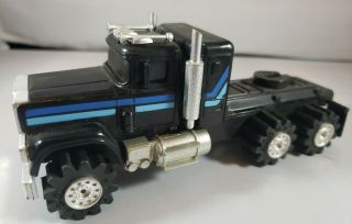 Vintage Schaper Stomper Semi Truck - Mack,  Black Cab W/ Blue Stripes