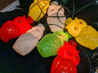 Fun Vintage Blow Mold Plastic Owl String Lights Patio RV Camping Party 3