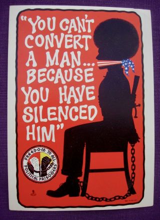 Black Panthers Freedom To All Political Prisoners Postcard 1971 Print