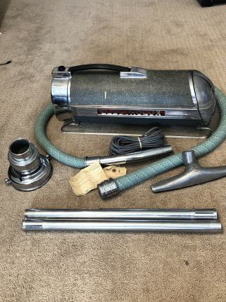 Vintage 1950s Sled Torpedo Electrolux Vacuum Cleaner Canister With Accessories