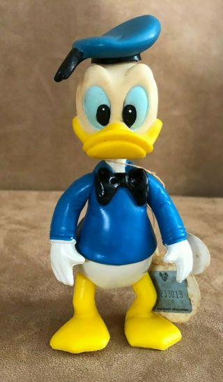 With Tag Vintage Walt Disney Wdp 5 " Donald Duck Rubber Figure Productions World