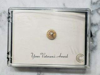 Vintage 10k Gold Diamond Continental Can Company Service Award Employee Pin