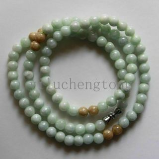 100 Natural Untreated " A " Chinese Jadeite Jade Beads Necklace 6mm 20 "