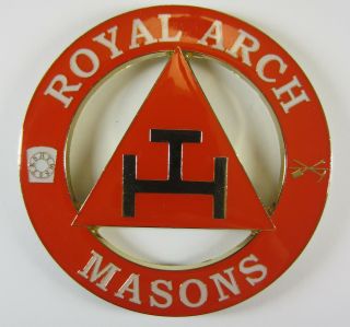 Auto Emblem Royal Arch Mason Metal Enamel Masonic Freemason