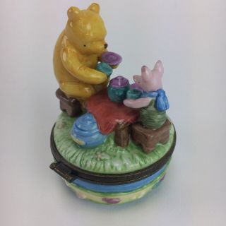 Vintage Winnie The Pooh And Piglet Piglet Ceramic Limoge Box