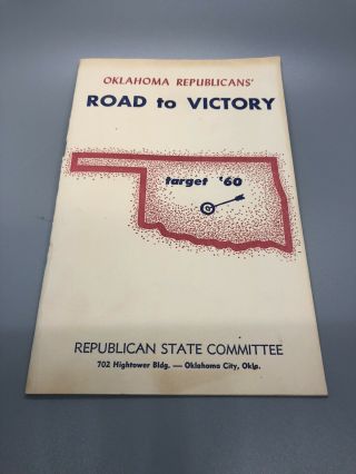 Oklahoma Republicans’ Road To Victory Target 1960 Richard Nixon Pamphlet
