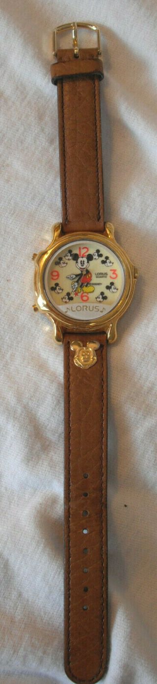 Lorus Kid ' s Mickey Mouse Quartz Watch - Japanese Movement - Leather Wristband 2