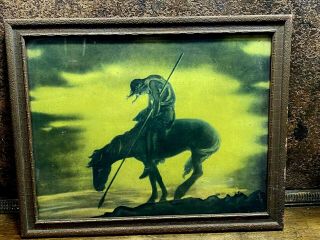 Vintage 1920s End Of The Trail Indian Warrior Framed Print James Earle Fraser