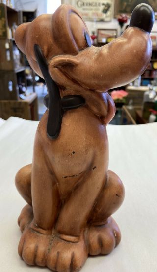 Walt Disney Pluto Sitting Pretty Hand Painted Red Ceramic Figure