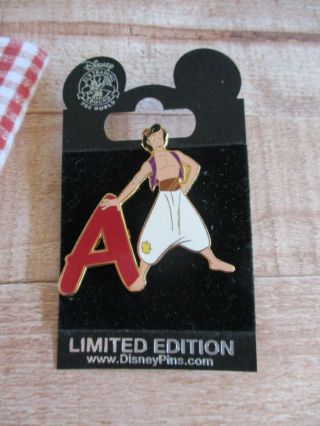 Disney Metal Pin Trading Around The World Aladdin Letter A Limited Edition