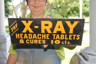Vintage C.  1930 X - Ray Headache Tablets Medicine Drug Doctor Sign