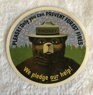 Vintage Smokey The Bear Rules For Fire Prevention Signed 1970 