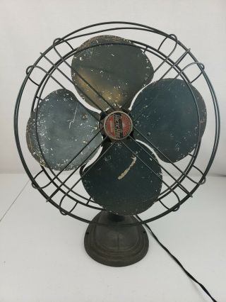 Vintage F.  A.  Smith Arctic Aire 16 " Oscillating 3 Speed Fan Model 163rrr
