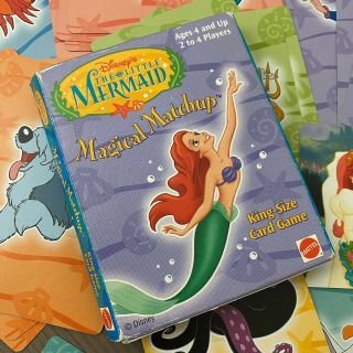 Vintage Disney’s Little Mermaid Magical Matchup King - Size Card Game Mattel 1997