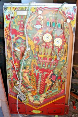 Early Gottlieb Circus Pinball Playfield W/wiring Harness/apron/plastics