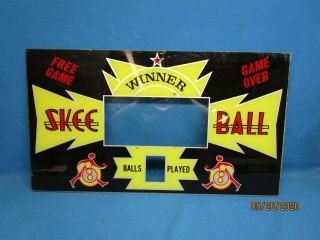 Skeeball Marquee Top Sign Arcade Redemption Game Plastic Scoring Marquee