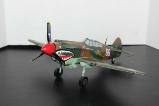 Vtg Hand Crafted & Painted Wood " Curtiss P - 40 Warhawk " Model,  " Flying Tiger Squad