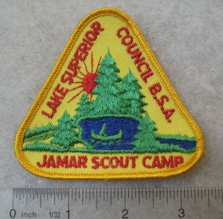 Boy Scout Jamar Camp Lake Superior Council Yellow Background Pocket Patch