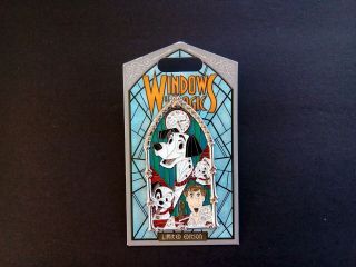 Disney Dlr Pin Of The Month - Windows Of Magic - 101 Dalmatians