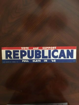 1968 Vintage Vote Republican Support Full Slate In 
