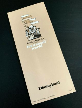 Disneyland Vintage Paper Brochure Bank of America Small World circa 1970 3