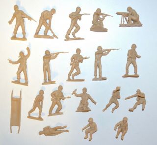 Vintage 1960s Marx Desert Fox Playset Us Soldier Plastic Figures
