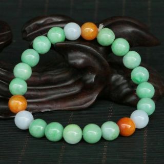 Chinese Natural Emerald Jade Hand - Carved Bracelet Z32