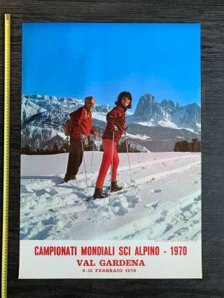 World Skiing Championships Val Gardena 1970 Italian Vintage Poster