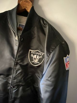 Vintage Starter Bomber Jacket Oakland Los Angeles Raiders Nfl Football Size Med