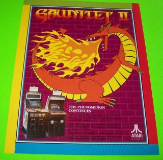 Gauntlet Ii Arcade Flyer Atari Video Game Ready To Frame Art 1986 Retro