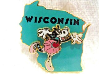 2002 Disney 3d Trading Pin State Character Wisconsin Clarabelle Cow Ballet