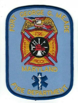 Us Army Fort Meade Md Maryland Fire Crash Rescue Truck Dept.  Patch -