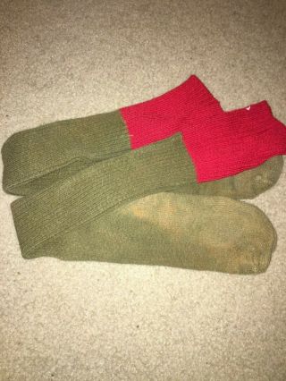 Boy Scout Bsa Red Top Green Knee High 26 Inches Long Pre Owned Uniform Socks