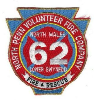 North Penn (montgomery Co. ) Pa Pennsylvania Volunteer Fire Co.  62 Patch -