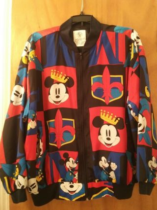 90s Vintage Mickey Mouse Bomber Jacket Adult King Mickey Lightweight Disney Cart